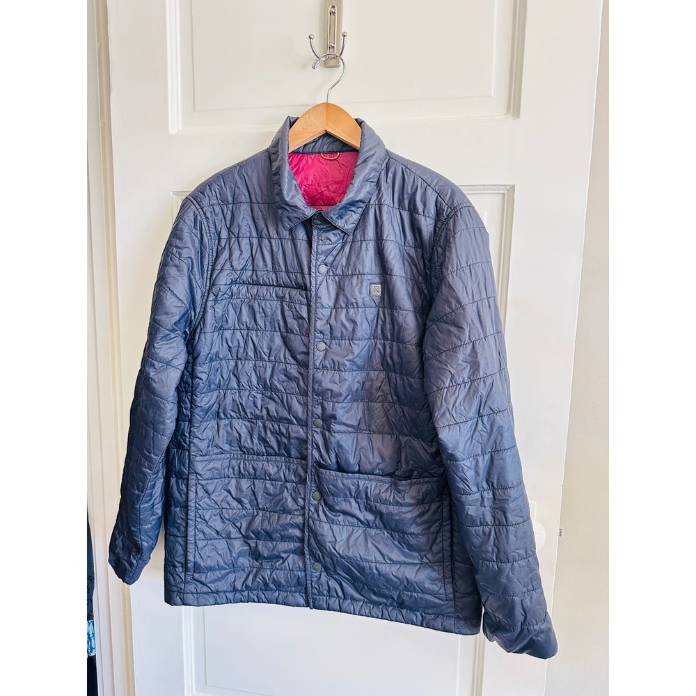 Roark Revival Primaloft Quilted Jacket Navy Blue Burgundy Lining Mens Large